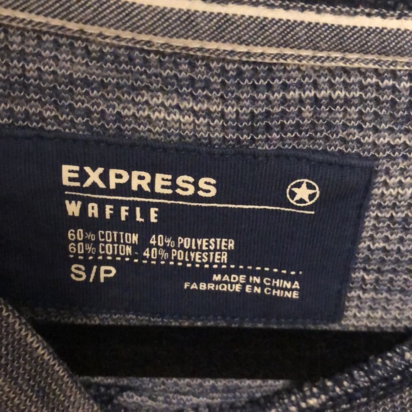 Mens Express Blue & White Heather Sweater (Size Small) - Picture 3 of 4